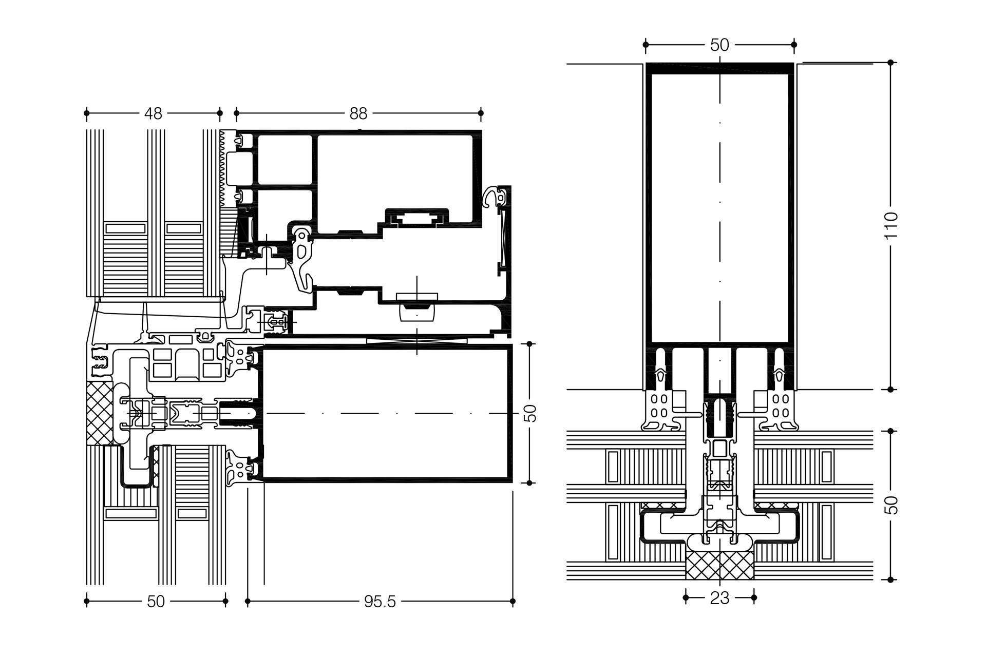 WICTEC 50SG mit Öffnungselement WICLINE 90SG / WICTEC 50SG