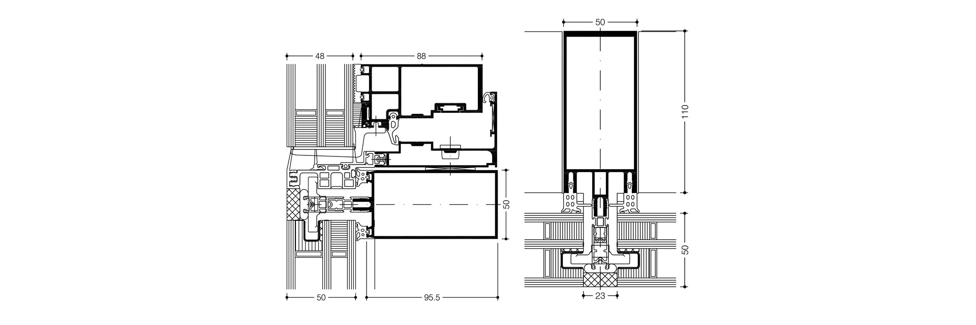WICTEC 50SG with integration sash WICLINE 90SG / WICTEC 50SG