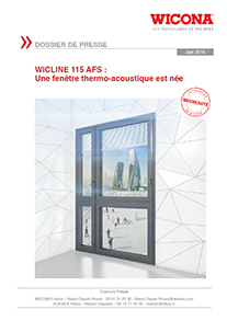 Couverture du dossier de presse de la fenêtre aluminium WICLINE 115 AFS, solution nouvelle génération thermo-acoustique en respirant