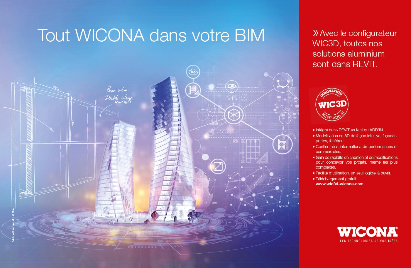 Visuel de l'annonce presse Wicona : Générateur d'objets BIM WIC3D
