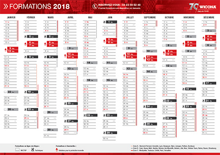 Image du calendrier des formations WICONA 2018