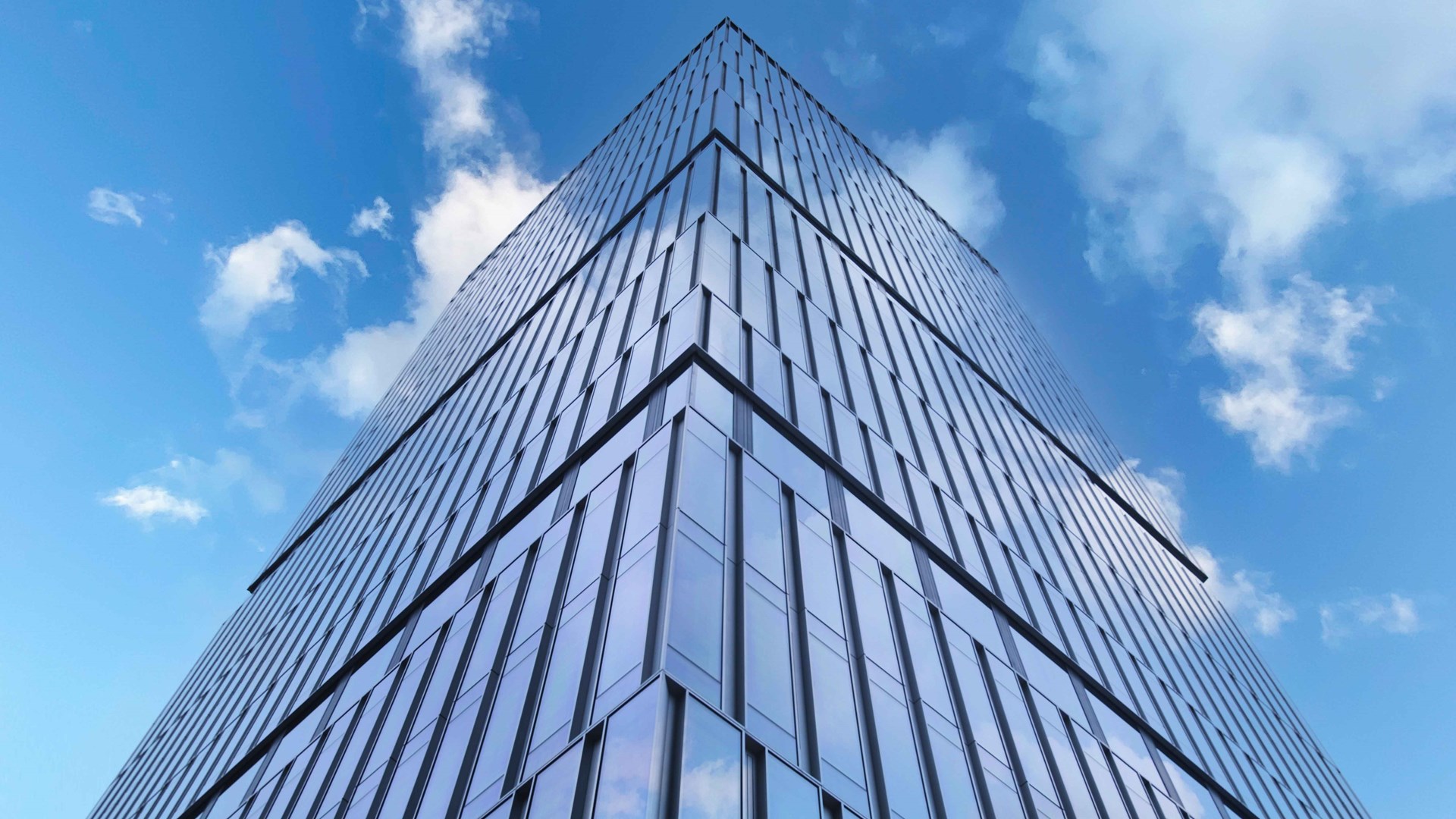 De Senckenberg-toren in het hart van het Senckenberg-kwartier in Frankfurt Westend heeft een gevel van gerecycled aluminium. 